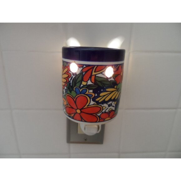Talavera Electric Wax Warmer Plug-In Floral Design Aromatherapy Home Decor - Picture 2 of 7